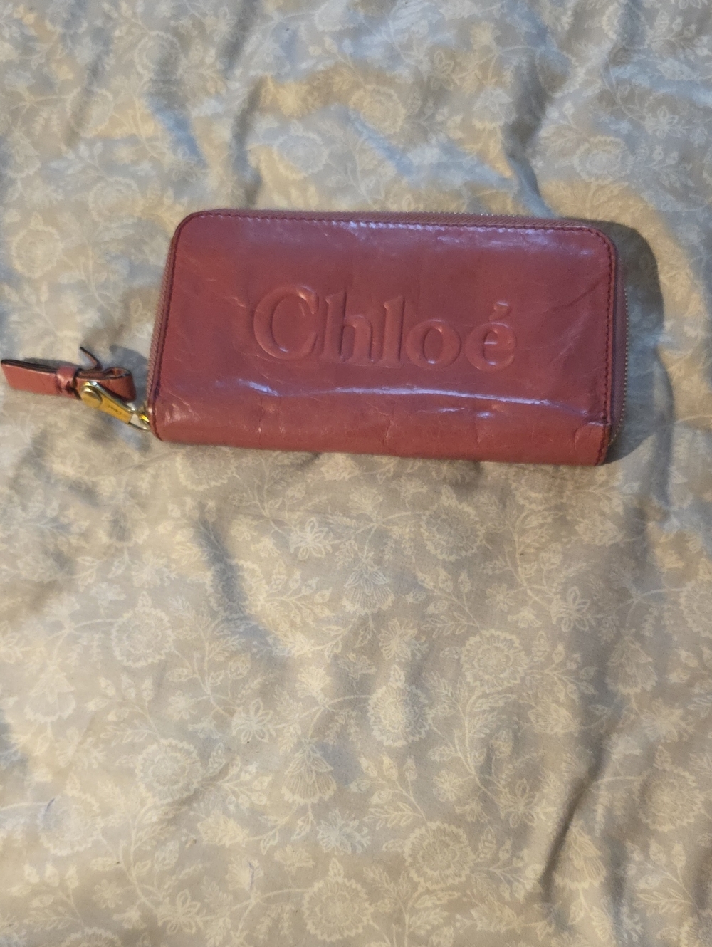 Women's Pink Zip-Around Leather Wallet